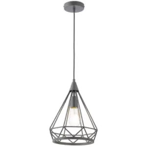 Luminosa Erin Small Diamond Ceiling Pendant, E27, Matt Grey