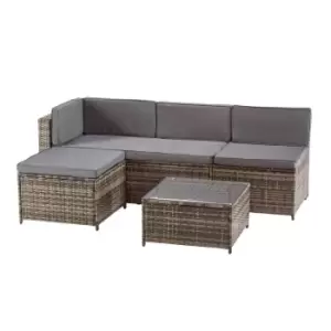 Garden Gear Milan Rattan Lounge Sofa Set - Dark Grey