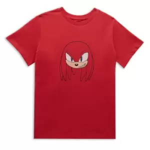 Sonic The Hedgehog Knuckles Face Kids T-Shirt - Red - 3-4 Years