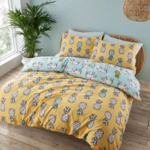 Pineapple Elephant Tupi Pineapple Duvet Cover and Pillowcase Set MultiColoured