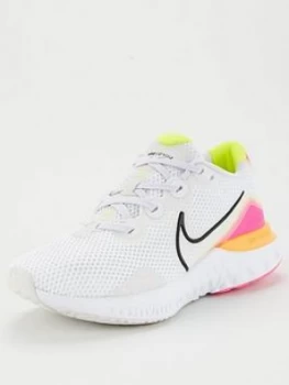 Nike Renew Run, White/Black/Pink, Size 3, Women