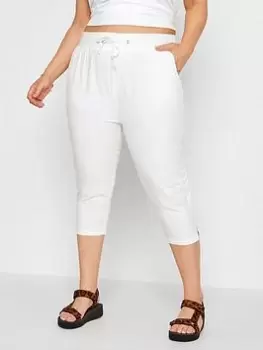 Yours Cool Cotton Crop Jogger White, Size 18, Women