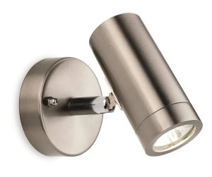 LED 1 Light Single Outdoor Wall Light Spotlight Stainless Steel IP44