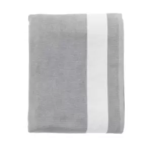 SOLS Lagoon Cotton Beach Towel (One Size) (Pure Grey/White)