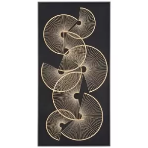 Premier Housewares Modello Metal Fan Design Wall Art - Gold/Black Finish