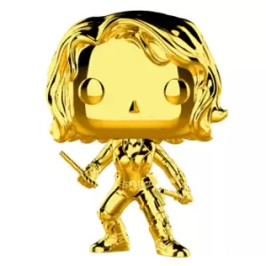 Marvel MS 10 Black Widow Gold Chrome Pop! Vinyl Figure