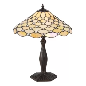 Tiffany Pearl 1 Light Medium Pearl Table Lamp Dark Bronze