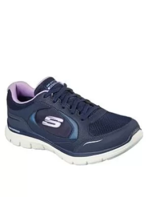 Skechers Flex Appeal 4.0 True Clarit Waterproof Trainers, Navy, Size 6, Women