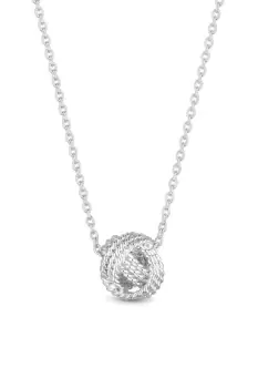 Sterling Silver 925 Large Mesh Knot Pendant Necklace