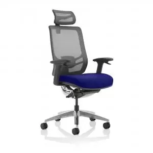 Ergo Click Bespoke Fabric Seat Stevia Blue Black Mesh Back with