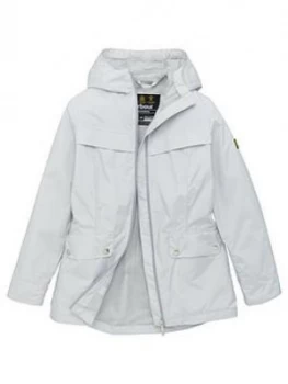 Barbour International Girls Hold Hooded Jacket - Ice White, Ice White, Size 6-7 Years, Women