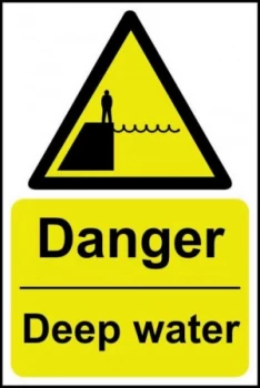 Danger Deep Water Sign Rigid 1mm PVC Brd