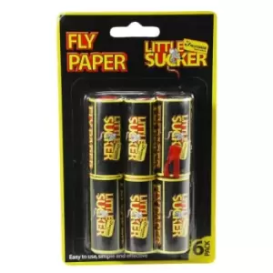 6 Pack of Little Sucker Hanging Fly Paper Strips for Homes / Stables / Businesses