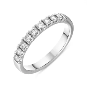 Platinum Diamond Nine Stone Castle Set Half Eternity Ring