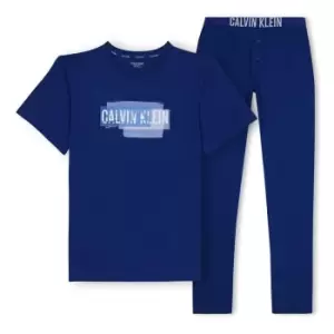 Calvin Klein Knit Pj Set (Ss+Pant) - Blue