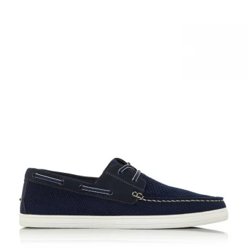 Dune London Bonavista Boat Shoes - Navy Fabric