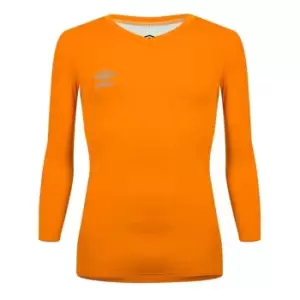 Umbro V neck Long Sleeve Baselayer Top Mens - Orange