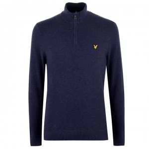 Lyle and Scott Cotton Half Zip Top - Navy Marl Z56