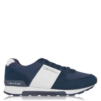 Calvin Klein Jeans Dusty Faux Fur Lined Trainers - Navy/White