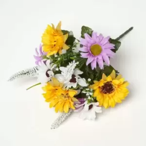 Lilac & Yellow Sunflower Bouquet - Purple - Homescapes