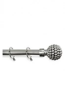 Large Studded Ball Finial Extendable Curtain Pole