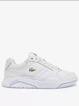 Lacoste Game Advance Luxe 0722 Trainers, White/Gold, Size 5, Women