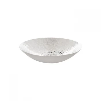 Hotel Collection Hotel Beaten Metal Round Bowl - Silver