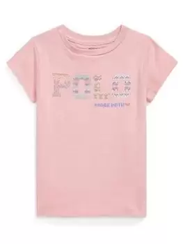 Ralph Lauren Girls Polo Logo Short Sleeve T Shirt - Rose Pink, Rose Pink, Size Age: 16 Years=Xl, Women