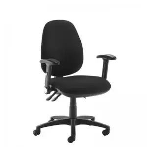 Jota high back operator chair with folding arms - black