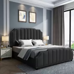 Arnold Bed King Plush Velvet Black