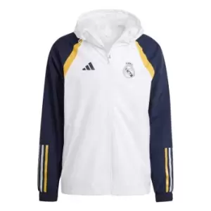 adidas Real Madrid All Weather Jacket 2023 2024 Adults - White