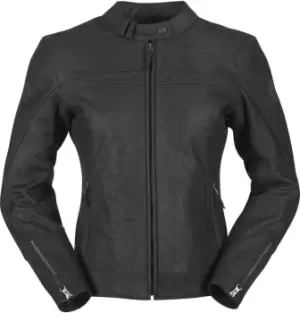 Furygan Kristen Vented Ladies Motorcycle Leather Jacket, black, Size 2XL for Women, black, Size 2XL for Women