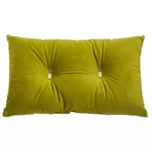 Pineapple Velvet Cushion Olive Green