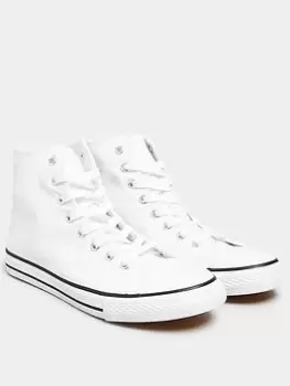 Long Tall Sally Canvas High Top Trainers - White, Size 13, Women