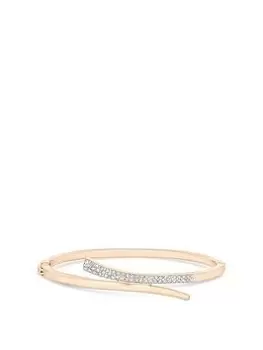 Jon Richard Rose Gold Plated Polished And Pave Bangle Bracelet, Rose Gold, Women