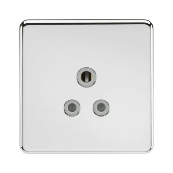 Screwless 5A Unswitched Socket - Polished Chrome with Grey Insert - Knightsbridge