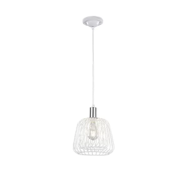 Sanna Vintage Wire Frame Pendant Ceiling Light White