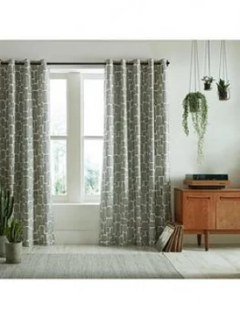 Missprint Little Trees Monochrome 90X72 Eyelet Curtains