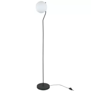 Italux Carimi - Modern Floor Lamp Satin Black 1 Light with White Shade, E27