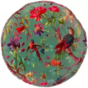 Paradise Velvet Round Cushion Mineral, Mineral / 50 x 12cm / Polyester Filled