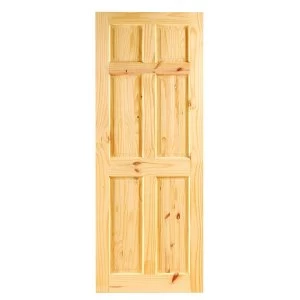 Wickes Lincoln Internal Knotty Pine 6 Panel Softwood Door - 1981 x 610mm