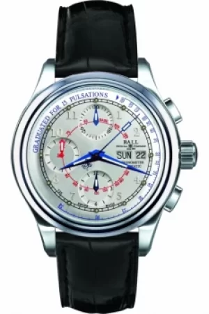 Mens Ball Trainmaster Pulsometer Chronometer Automatic Chronograph Watch CM1010D-LCJ-WH