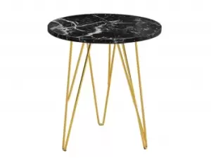 LPD Fusion Black Marble and Gold Lamp Table Flat Packed