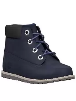 Timberland Pokey Pine 6" Boot, Navy, Size 4 Younger