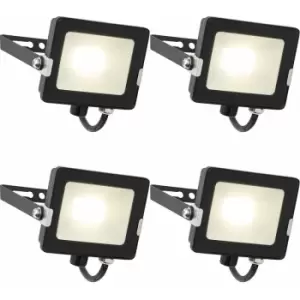 4 pack Outdoor Waterproof LED Floodlight - 20W Cool White LED - Matt Black