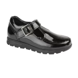 Roamers Girls Patent Leather Mary Janes (5 UK) (Black)