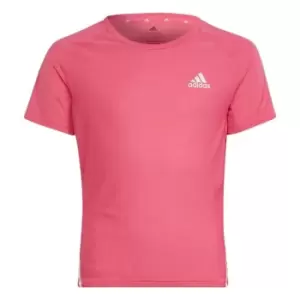 adidas AEROREADY Training 3-Stripes T-Shirt Kids - Pulse Magenta / White