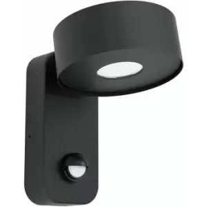 IP44 Outdoor Wall Light & PIR Sensor Black Zinc Steel 6W Built in LED