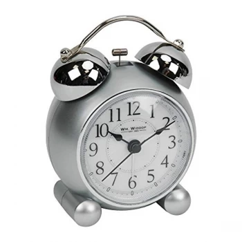 Quartz Double Bell Alarm Clock - Silver