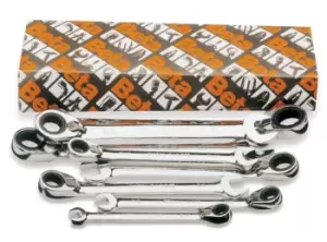 Beta Tools 142 AS/8 8pc Reversible Ratchet Combination Wrench Set Box |001420330